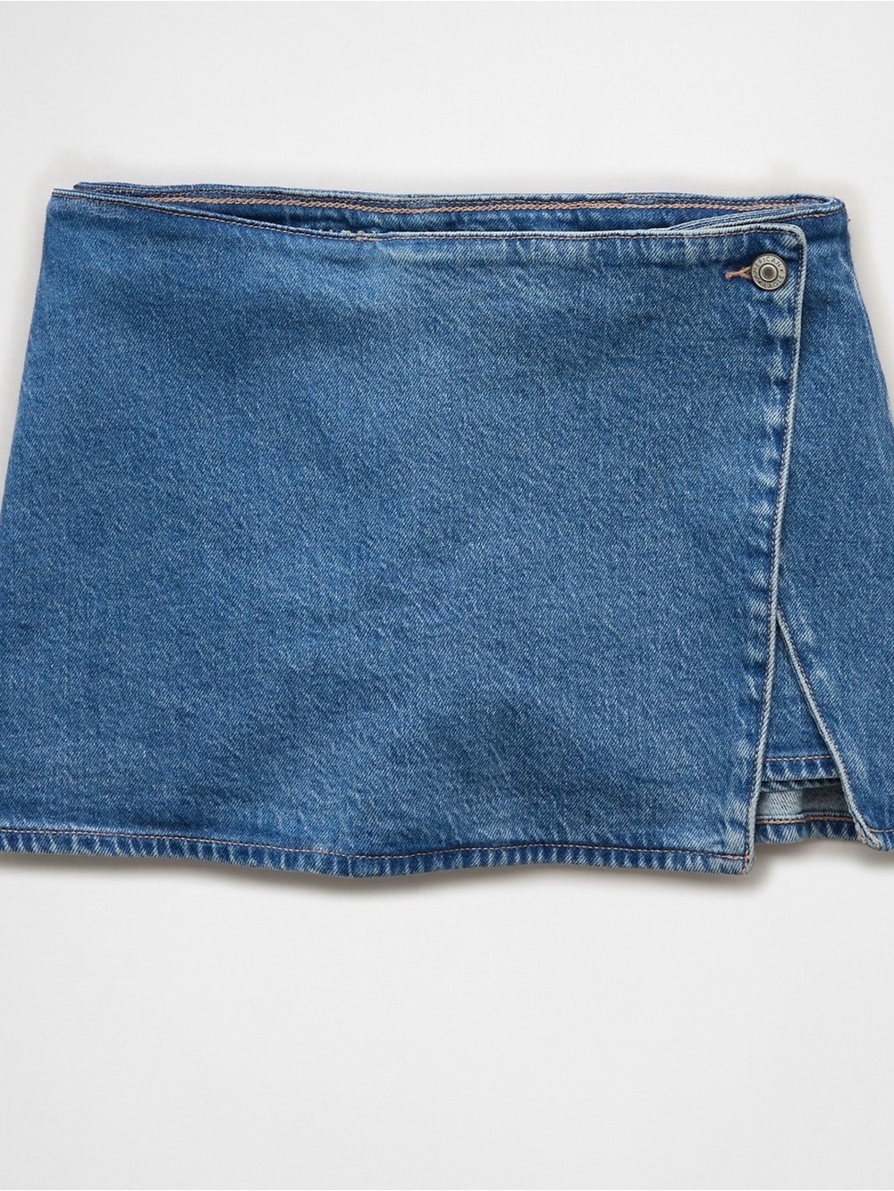 American Eagle Outfitters Blue Denim Wrap Mini Skirt